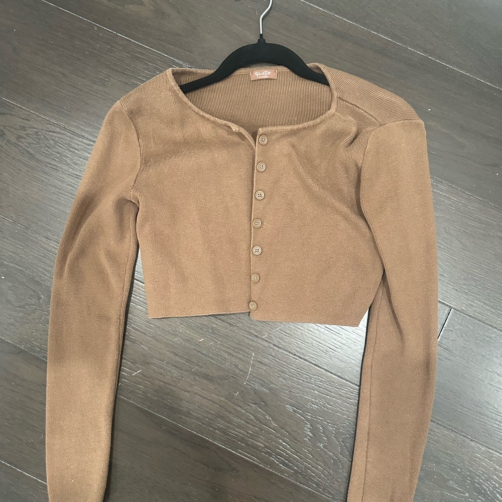 Brandy Melville Tan Button-Up Cardigan